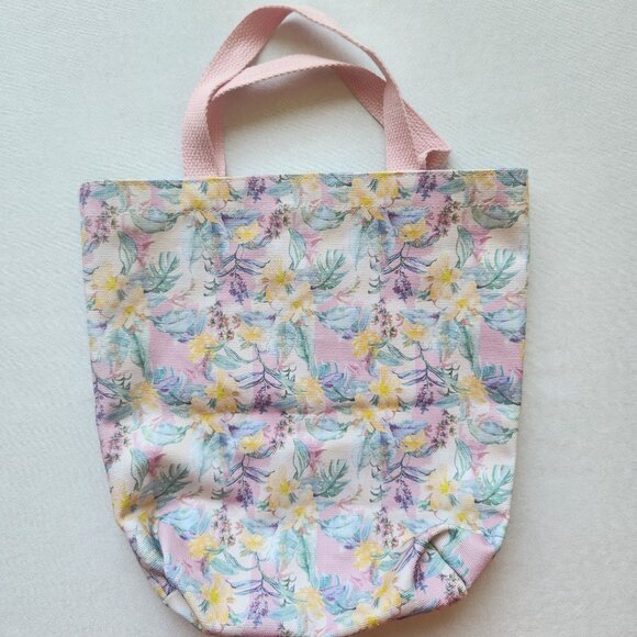Superga X LoveShackFancy Floral Canvas Tote Bag Pink Tropical Feminine Cute - Picture 2 of 9